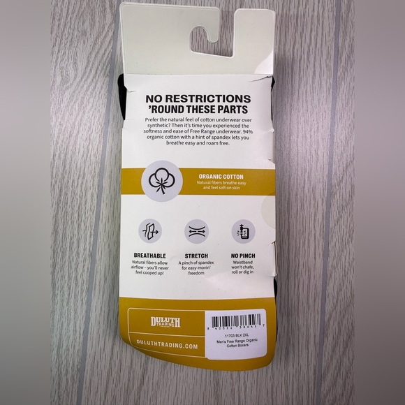 Duluth Trading Co Free Range Boxer Briefs - Black 2XL - Picture 5 of 9